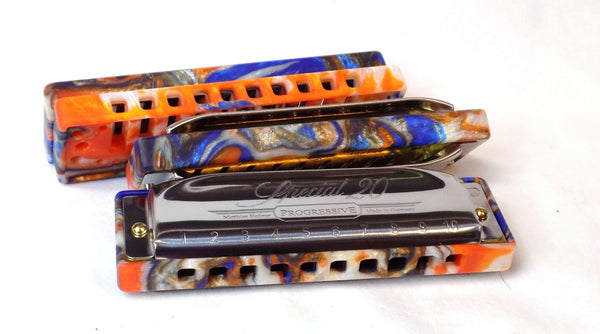 【USED美品】  ブルーフラワー　コンポート Special 20 or Rocket Fancy Acrylic Comb – Blue Moon Harmonicas LLC