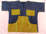 Performance Shirt with Pockets - Blue Shirt with Yellow Pckets