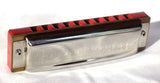 Hohner Blues Harp, Cross Harp Reed Plates, Key of Db, Hot Red Corian Comb