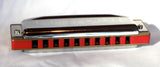 Hohner Blues Harp, Cross Harp Reed Plates, Key of Db, Hot Red Corian Comb