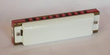 Hohner Big River, Key of Eb, Hot Red Corian Comb, Gloss White Powder Coated  Covers