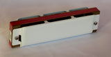 Hohner Big River, Key of Eb, Hot Red Corian Comb, Gloss White Powder Coated  Covers