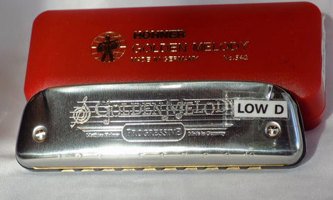 Hohner Golden Melody (Original Version), Key of Low D,  Black Anodized Aluminum Comb