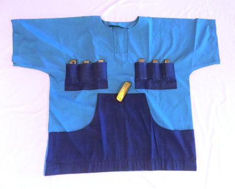 Performance Shirt with Pockets - Blue Shirt with Blue Pockets